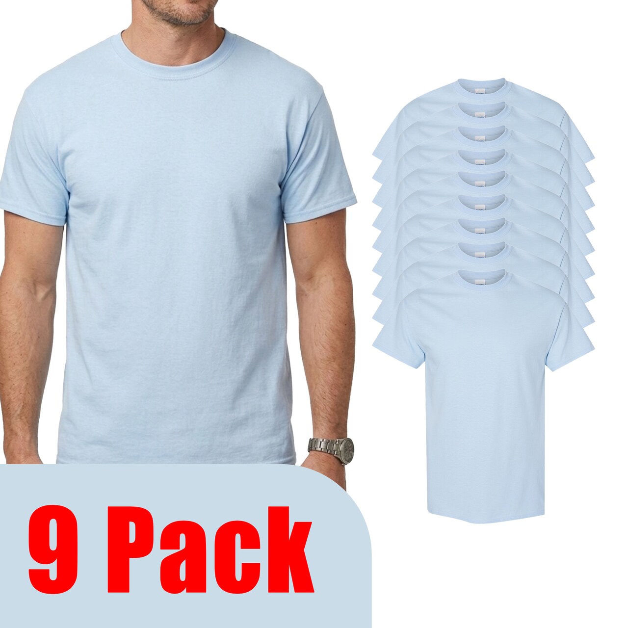 Gildan Heavy Cotton Short Sleeve T-Shirt Value Pack, Craft & DIY Light Blue Shirt